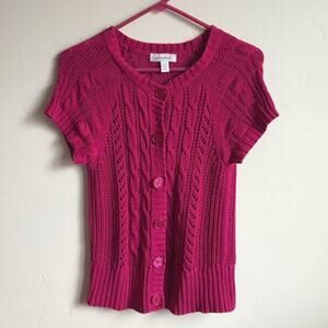 Pink Dress Barn Small Short Sleeved Cardigan